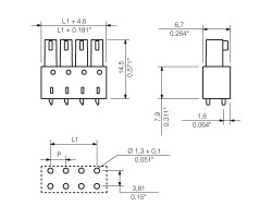 Розеточная колодка с соединением под пайку BCL-SMT 3.81/06/180 1.5SN BK BX (1976550000)