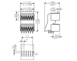 Вилочный разъем, соединение под пайку S2LD-THR 3.50/16/90G 3.2SN BK BX (1065320000)