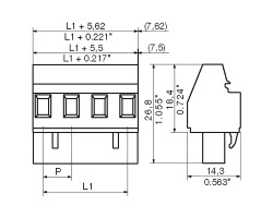 Розеточный разъем с винтовым соединением BLZ 7.50/06/90 SN OR BX (1701830000)