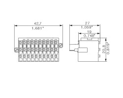 Розеточный разъем с пружинным соединением BL-I/O 3.50/30FP PNP LED SN BK BX (1789100000)