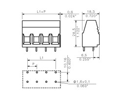 Клемма печатной платы LU 10.16/03/90 4.5SN BK BX (1921450000)