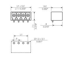 Вилочный разъем, соединение под пайку SC-SMT 3.81/05/270G 3.2SN BK BX (1036520000)