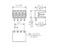 Вилочный разъем, соединение под пайку SL 3.50/09/90 3.2SN OR BX (1597280000)