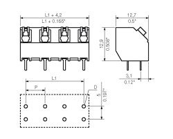 Клемма печатной платы LSF-SMT 7.50/05/135 3.5SN BK RL (1889020000)