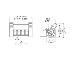 Розеточный разъем с винтовым соединением BLZP 5.08HC/14/180LH SN OR BX (1945410000)