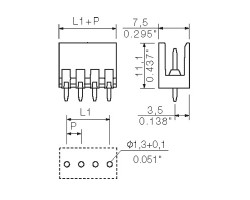 Вилочный разъем, соединение под пайку SL 3.50/13/180 3.2SN OR BX (1604880000)