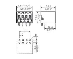 Вилочный разъем, соединение под пайку S2L-SMT 3.50/10/90G 1.5SN BK RL (1057060000)