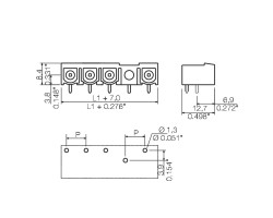 Вилочный разъем, соединение под пайку SL 7.62IT/04/90MLF4 3.2SN BK BX (1081780000)