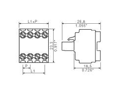 Розеточный разъем с винтовым соединением BLDT 5.08/02/- SN OR BX (1644730000)