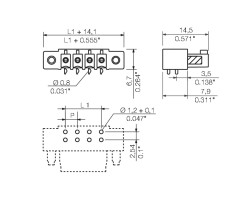 Розеточная колодка с соединением под пайку BCL-SMT 3.81/08/90F 1.5SN BK (1975760000)