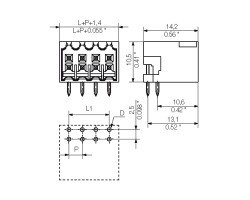 Вилочный разъем, соединение под пайку S2L 3.50/16/90G 3.5SN BK BX (1728040000)