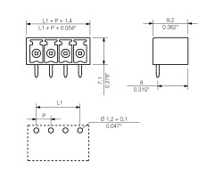 Вилочный разъем, соединение под пайку SC 3.81/10/90G 3.2SN BK BX (1793190000)