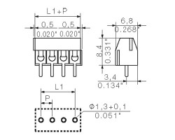 Клемма печатной платы PS 3.50/02/90 3.5SN BK BX (1811180000)