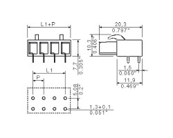 Розеточная колодка с соединением под пайку BLL 5.08/04/90 3.2 SN BK BX (1939770000)