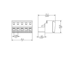 Розеточный разъем с винтовым соединением BLZ DN 5.08/05/180 AU GY BX SO (1933560000)