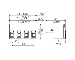 Розеточный разъем с винтовым соединением BLZ 7.50/10/180 SN OR BX (1628000000)