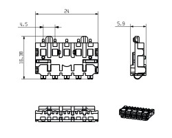 Штекерный соединитель печатной платы SR-SMD 4.50/05/90 AU BK BX (1155840000)