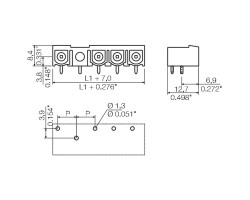 Вилочный разъем, соединение под пайку SL 7.62IT/04/90MLF2 3.2SN BK BX (1081850000)