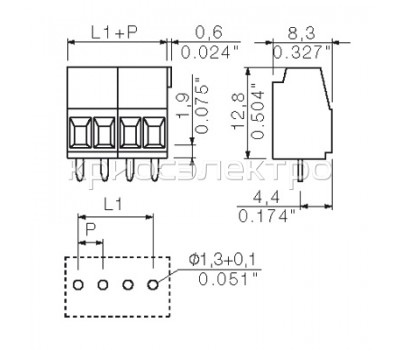 Клемма печатной платы LM 3.50/02/90 3.2SN YL BX (1918550000)