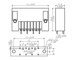 Вилочный разъем, соединение под пайку SV 7.62HP/02/180F 3.5SN BK BX (1930710000)