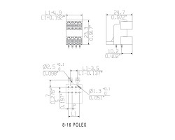 Вилочный разъем, соединение под пайку SLD 3.50/10/90G 3.2SN OR BX (1633610000)