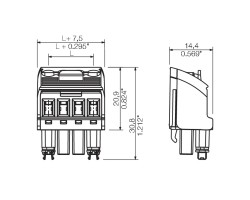 Гнездовая колодка с винтовым соединением BHZ 5.00/02/90LH BK/BL (1069360000)