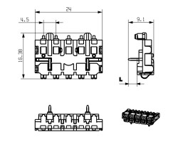 Штекерный соединитель печатной платы SR-SMD 4.50/05/90LFM 3.2AU BK BX (1155870000)