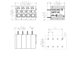 Клемма печатной платы LMFS 5.08/15/180 3.5SN OR BX (1331580000)