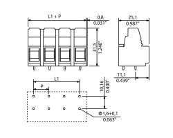 Клемма печатной платы LUP 12.70/02/90 5.0SN BK BX (1226370000)