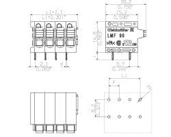 Клемма печатной платы LMF 5.00/14/90 3.5SN OR BX (1331830000)