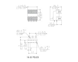 Вилочный разъем, соединение под пайку SLD 3.50/32/90 3.2SN OR BX (1633490000)