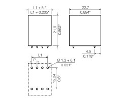 Вилочный разъем, соединение под пайку SCD-THR 3.81/24/180G 1.5SN BK BX (1031410000)