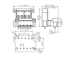 Вилочный разъем, соединение под пайку SLDV-THR 5.00/40/180F 3.2SN BK BX (1881490000)