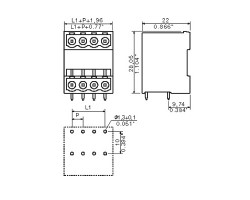 Вилочный разъем, соединение под пайку SLD 5.00/40/90G 3.2 SN OR BX (1614530000)