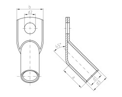 Наконечник кабельный трубчатый угловой KWN-M8/-95 45 (1496340000)