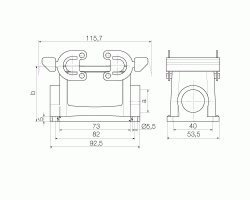 Корпус HDC 10B SBU 2PG16G (1654380000)