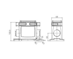 Корпус цоколя HDC IP68 06B SS 1M32 (1081210000)