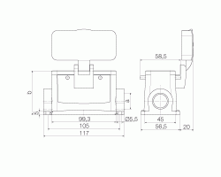 Корпус HDC 16B SDBO 1M25G (1900080000)