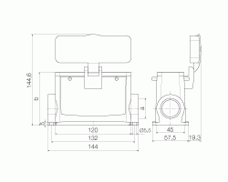 Корпус HDC 24B SDBO 2PG21G (1662180000)