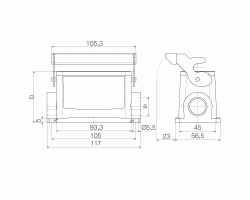 Корпус HDC 16B SLU 1M25G (1900170000)