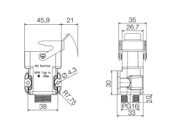 Корпус цоколя HDC HQP SLU 1PG16 (1003110000)