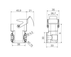 Корпус угловой HDC HQP AWLU (1003060000)